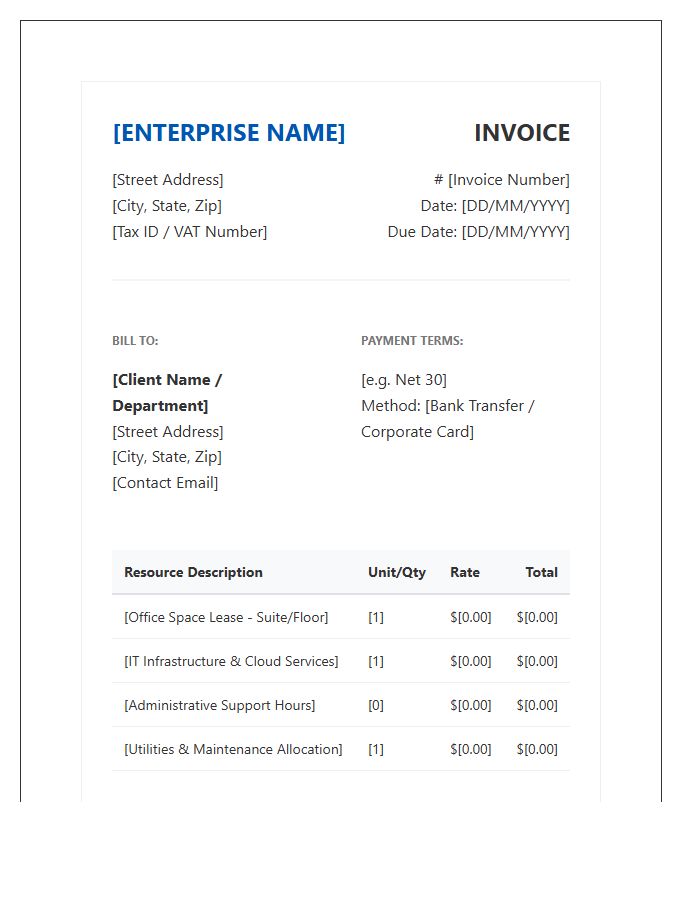 Enterprise Office Resource Invoice Template