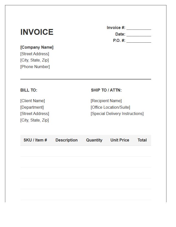 Office Supply Inventory Management Invoice Template