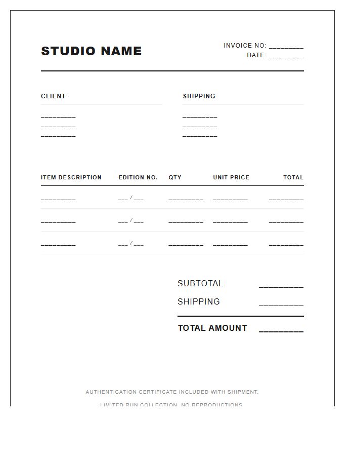 Limited Edition Fashion Invoice Template