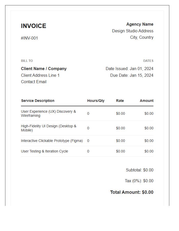 UI UX Prototyping Service Invoice Template