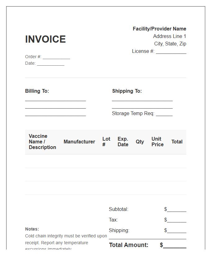 Vaccine Inventory Management Invoice Template