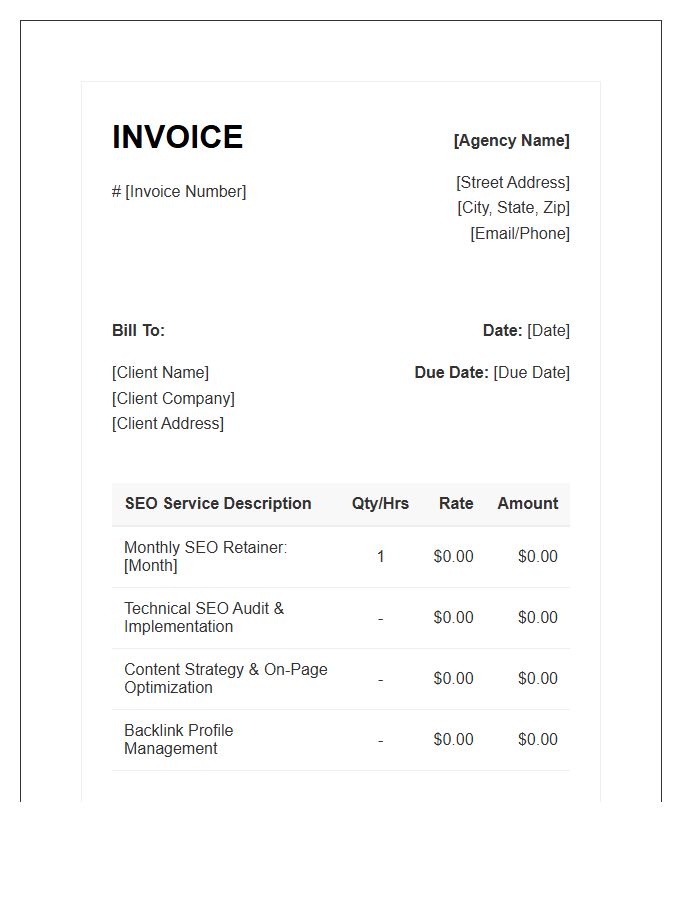 White Label SEO Invoice Template