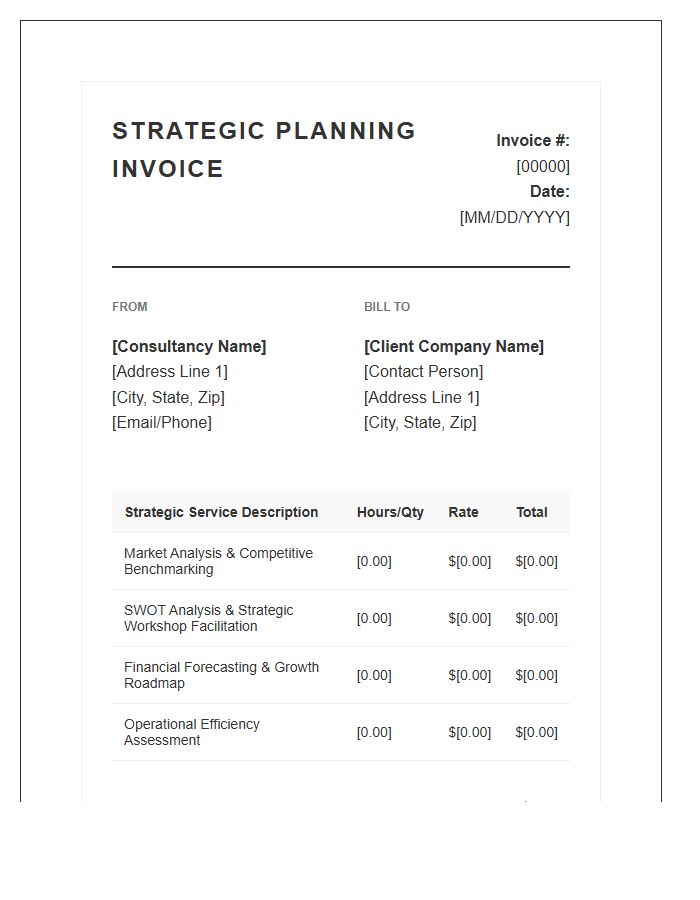 Strategic Business Planning Invoice Template