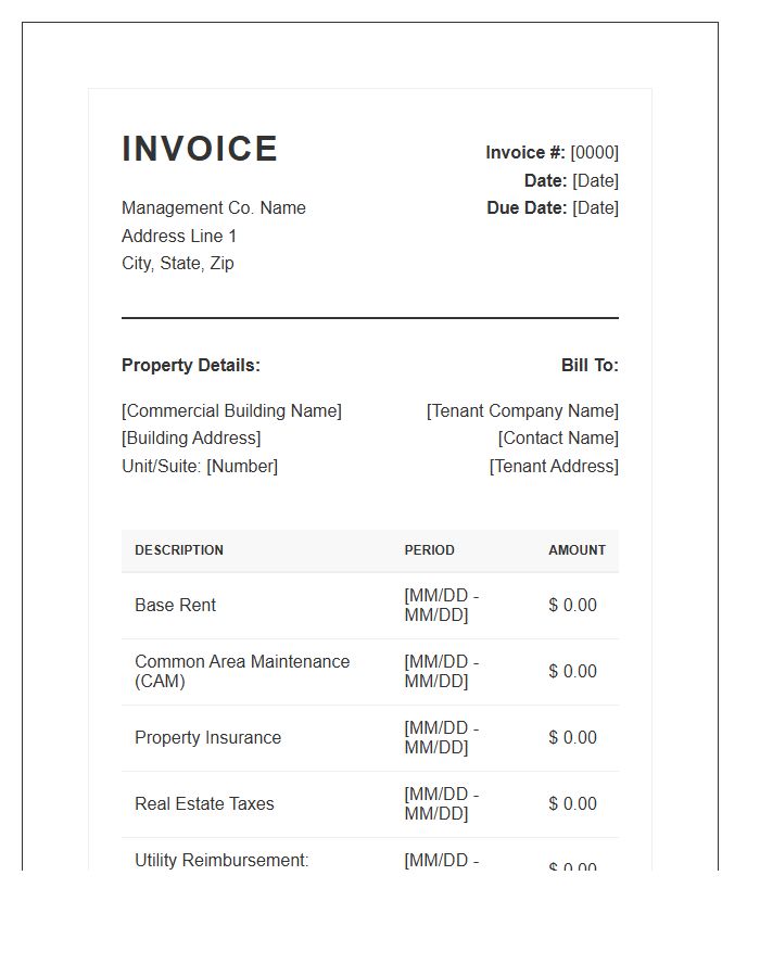 Commercial Property Management Invoice Template