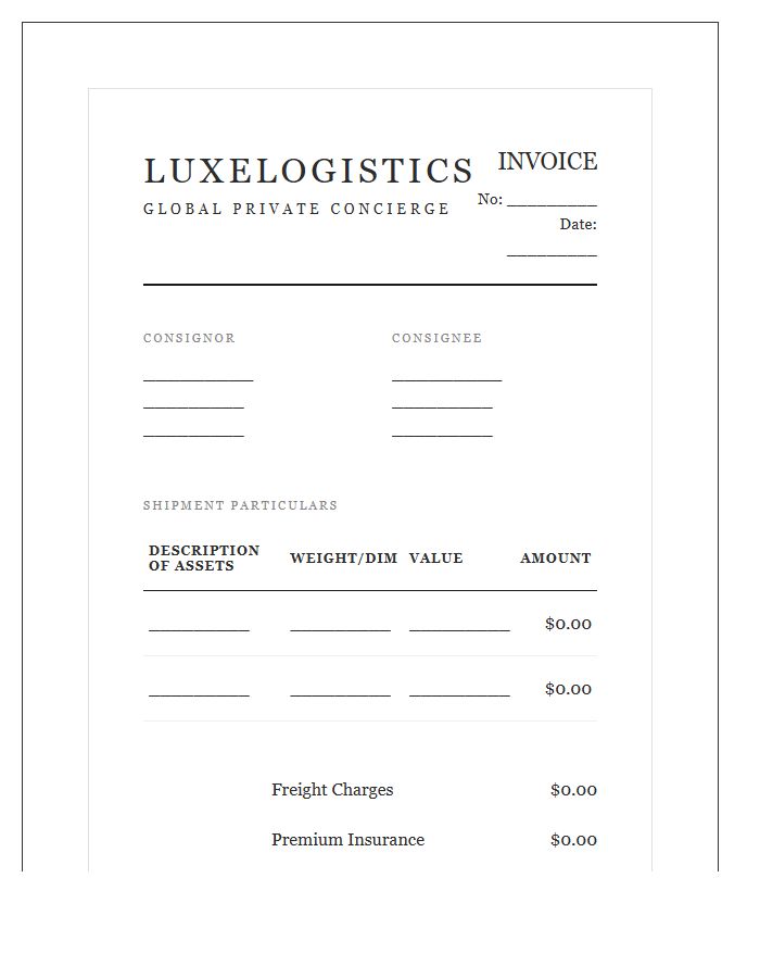 Luxury Shipping Logistics Invoice Template