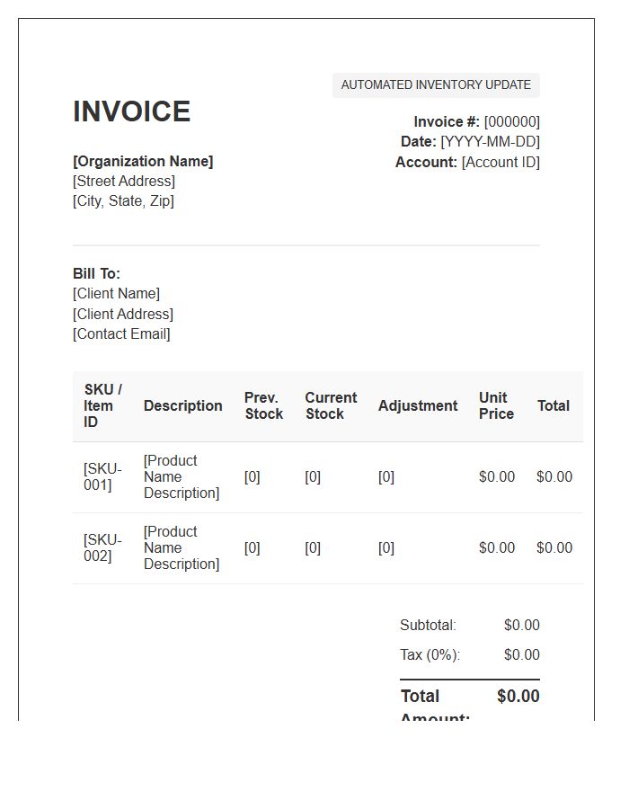 Automated Inventory Update Invoice Template