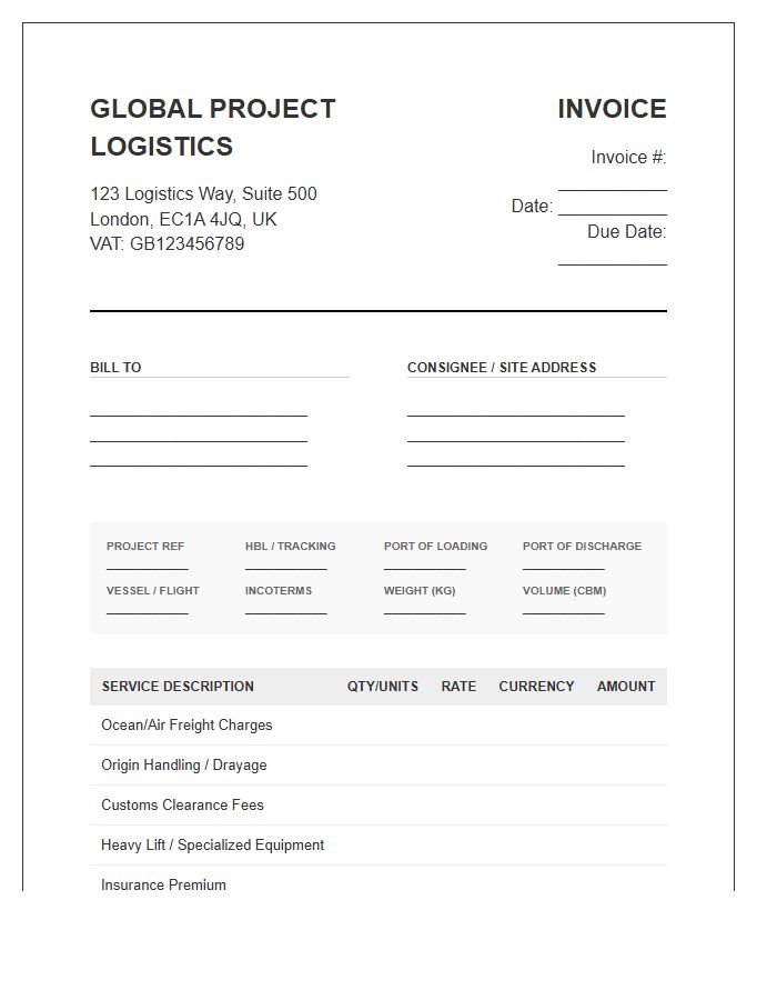 Global Project Logistics Invoice Template