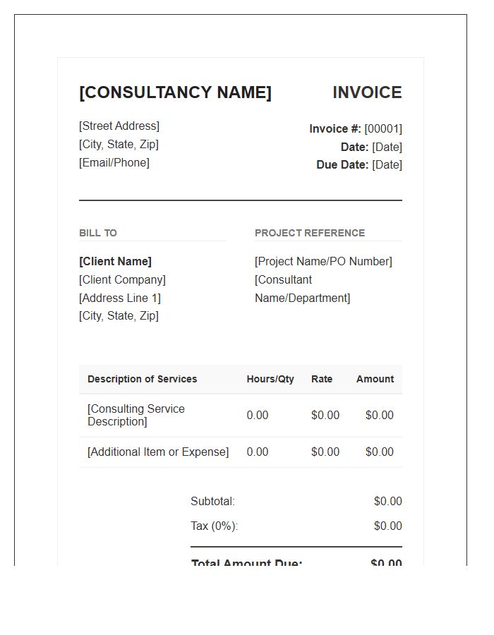 Business Consulting Sales Invoice Template