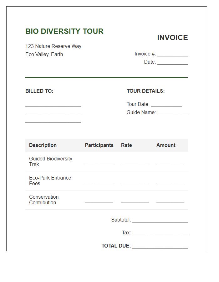 Bio Diversity Tour Invoice Template