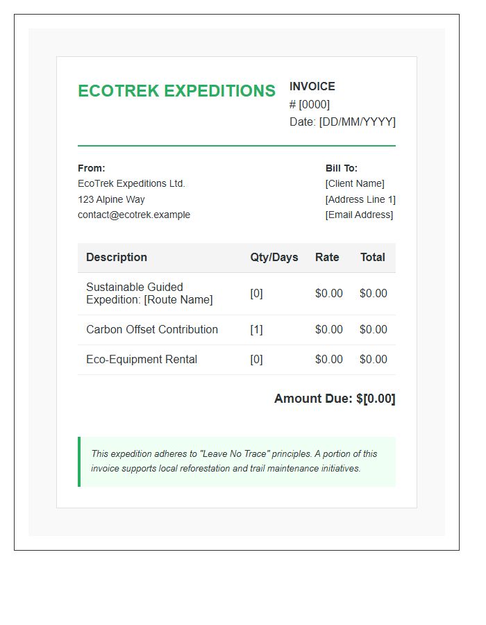 Sustainable Hiking Expedition Invoice Template