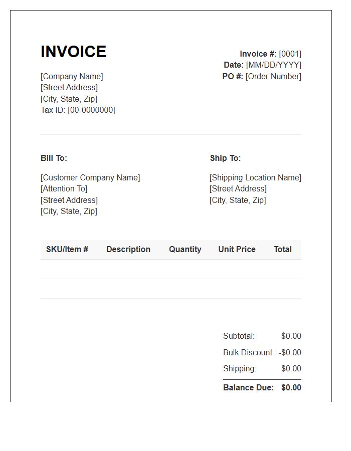 Wholesale Business Transaction Invoice Template
