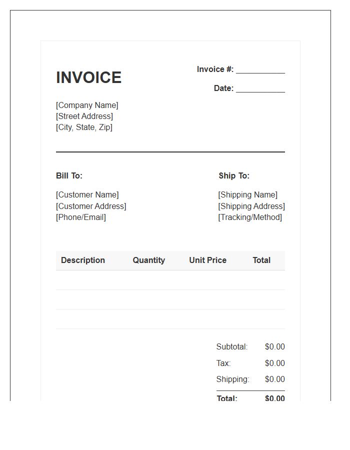 General Merchandise Invoice Template