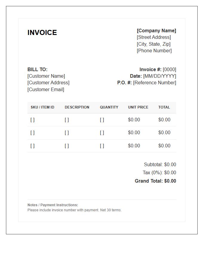 Inventory Management Invoice Template
