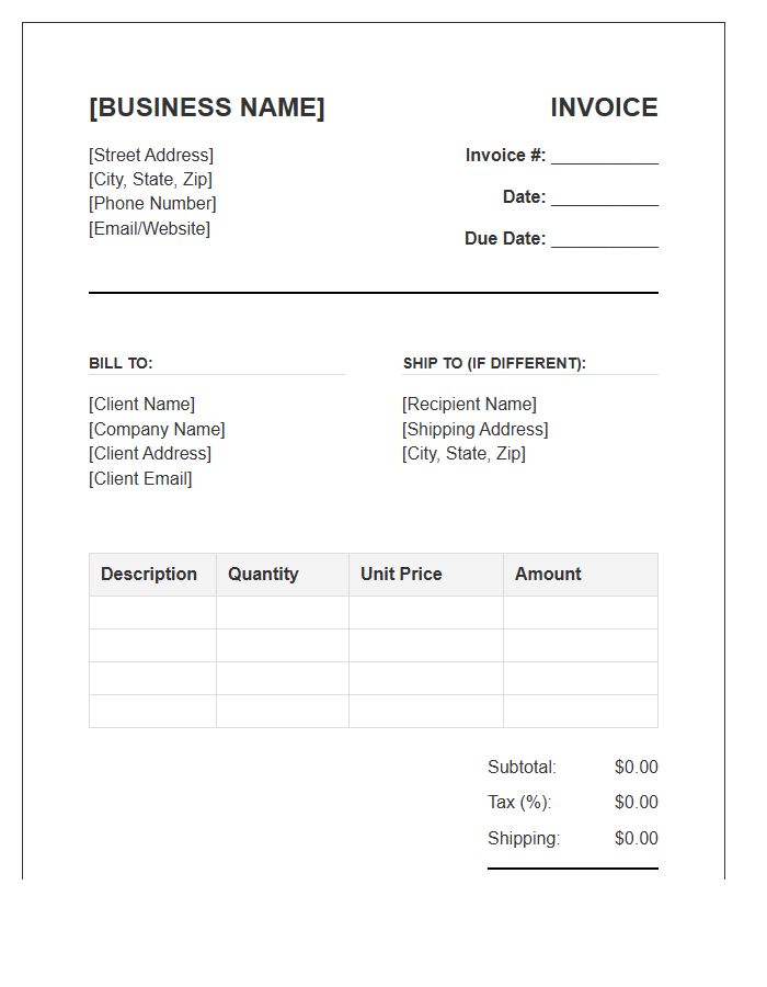 Commercial Sales Invoice Template For Small Business