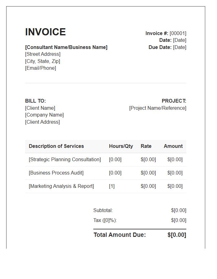 Small Business Consultant Sales Invoice Template