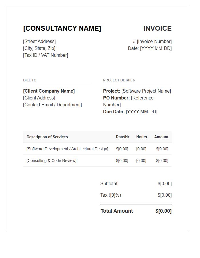 B2B Software Consultancy Invoice Template