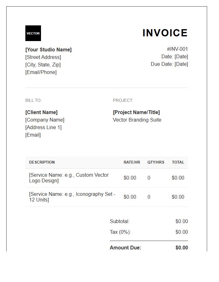 Vector Graphic Design Invoice Template