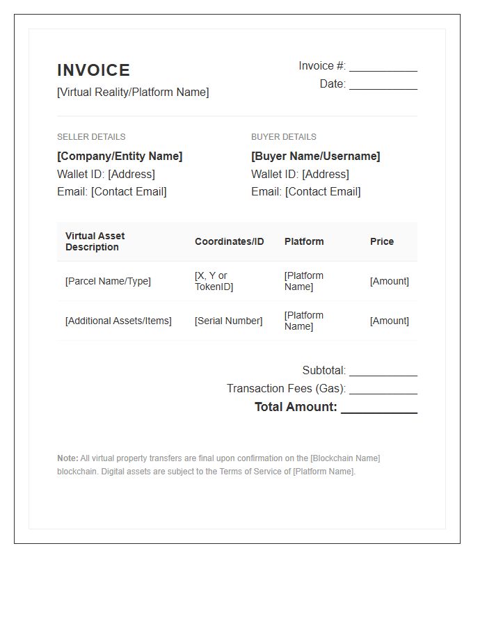 Virtual Property Sales Invoice Template