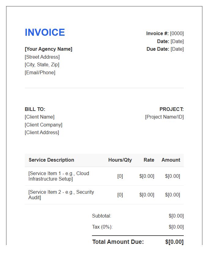 IT Consulting Agency Invoice Template