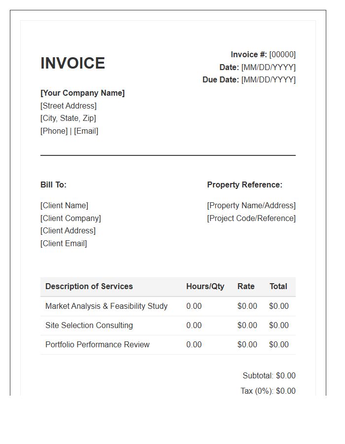 Real Estate Consulting Invoice Template