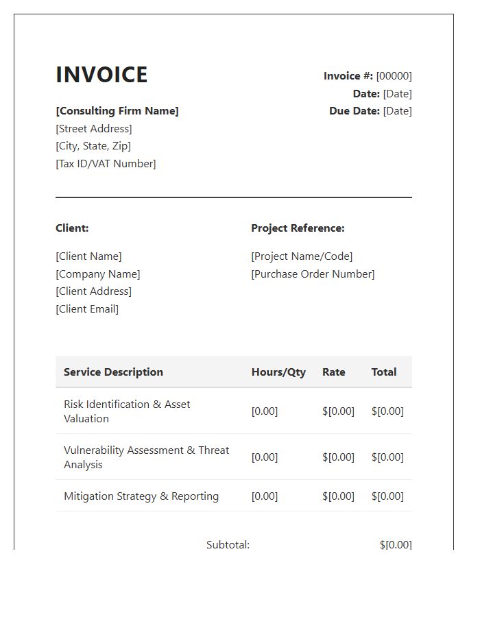 Risk Assessment Consulting Invoice Template