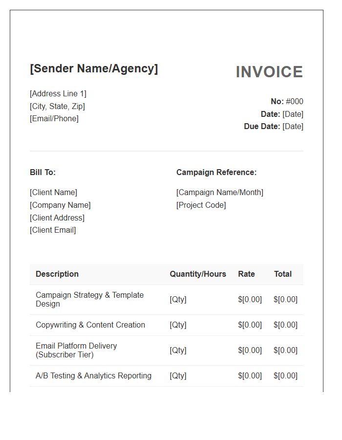 Email Marketing Campaign Invoice Template