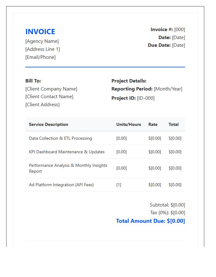 Marketing Analytics Report Invoice Template