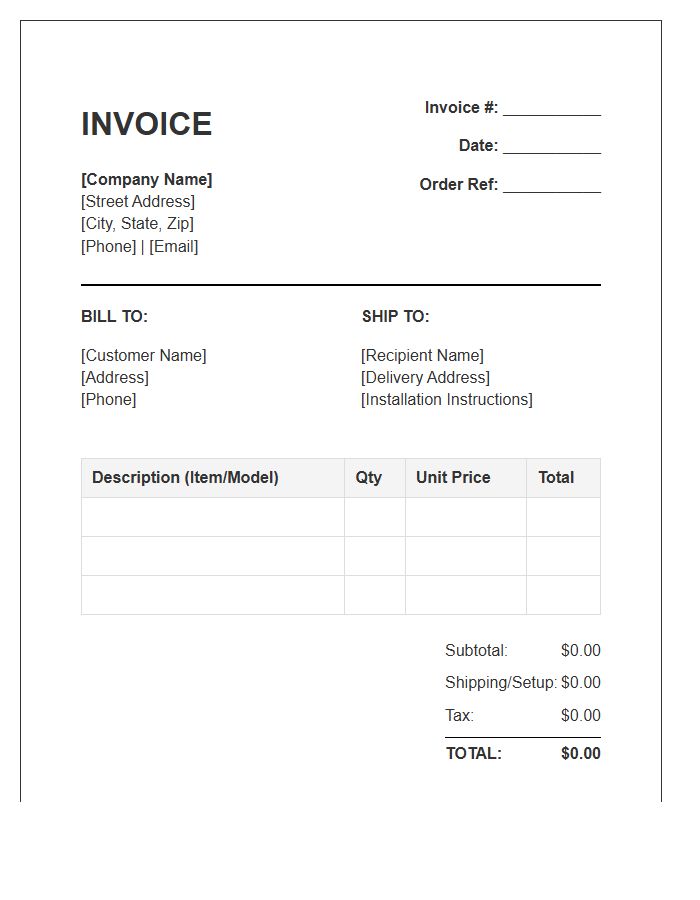 Mobility Aid Supply Invoice Template