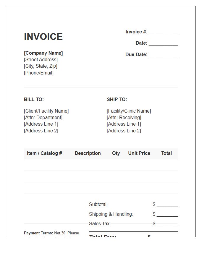 Rehabilitation Tool Supply Invoice Template