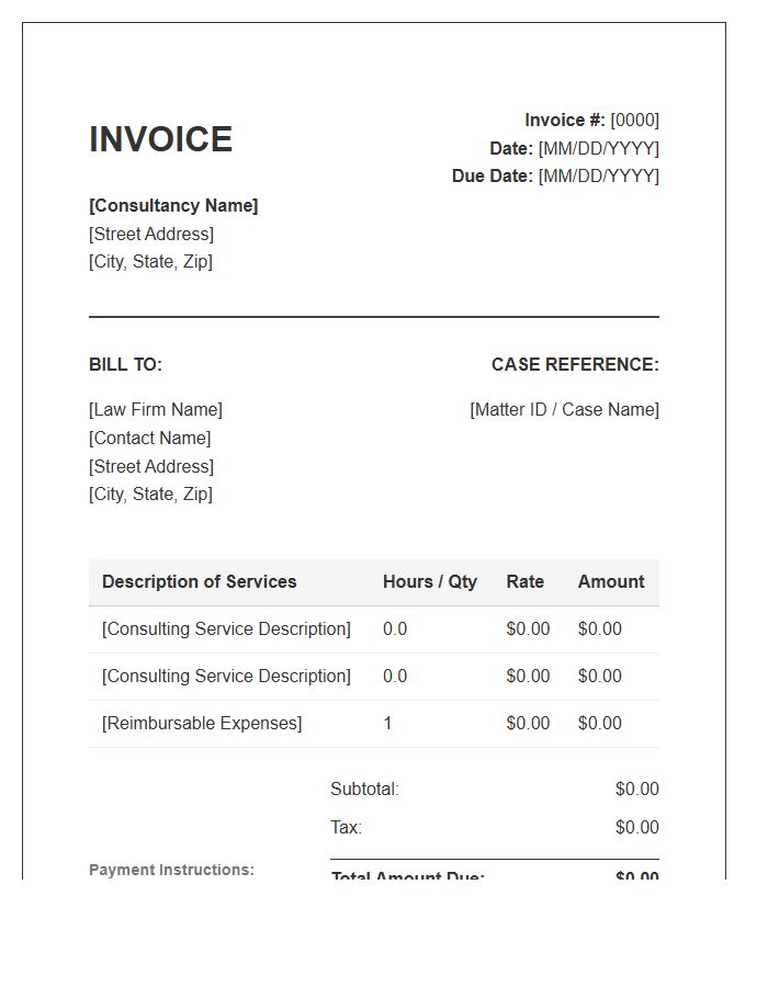 Law Firm Consulting Invoice Template