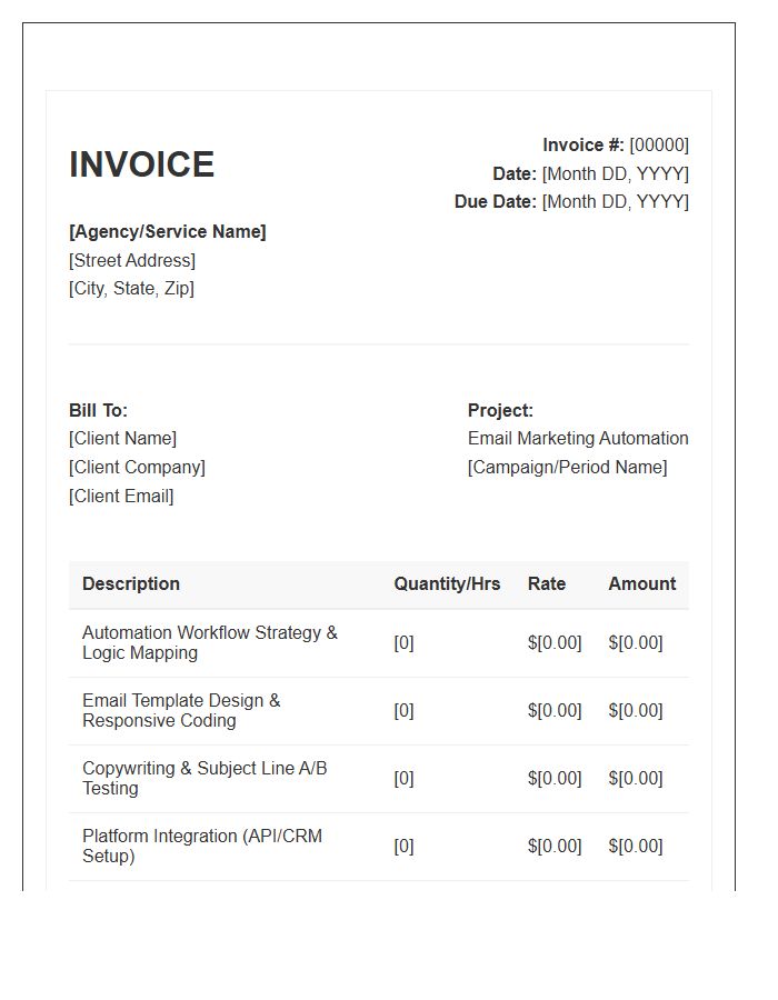 Email Marketing Automation Invoice Template