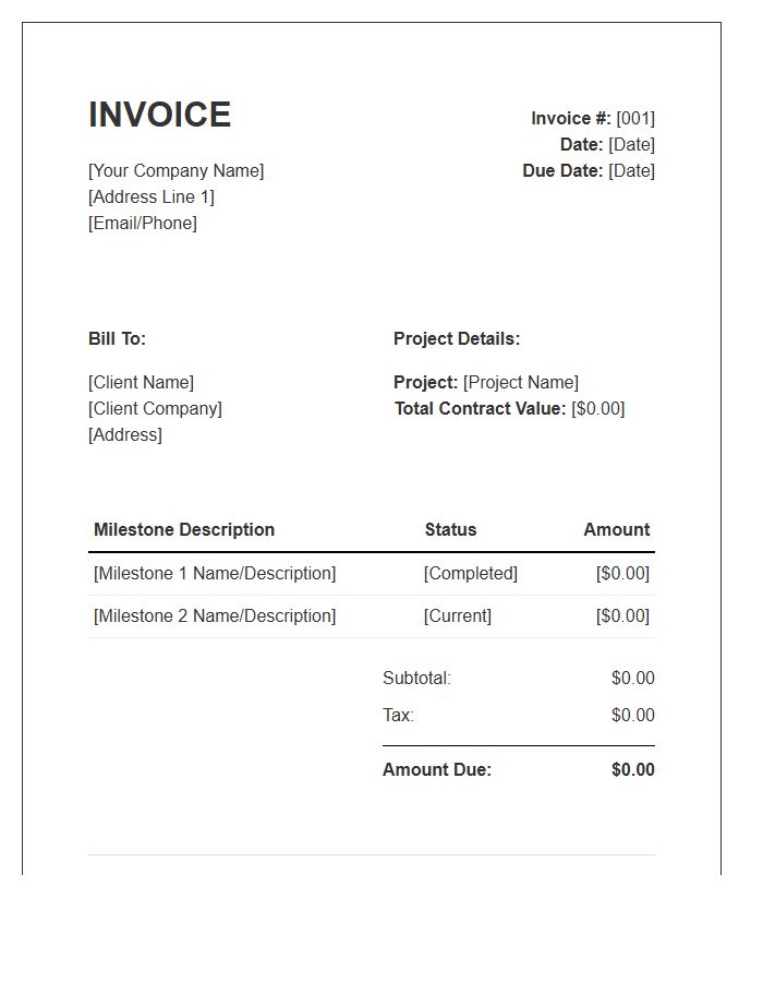 Fixed Fee Milestone Billing Invoice Template