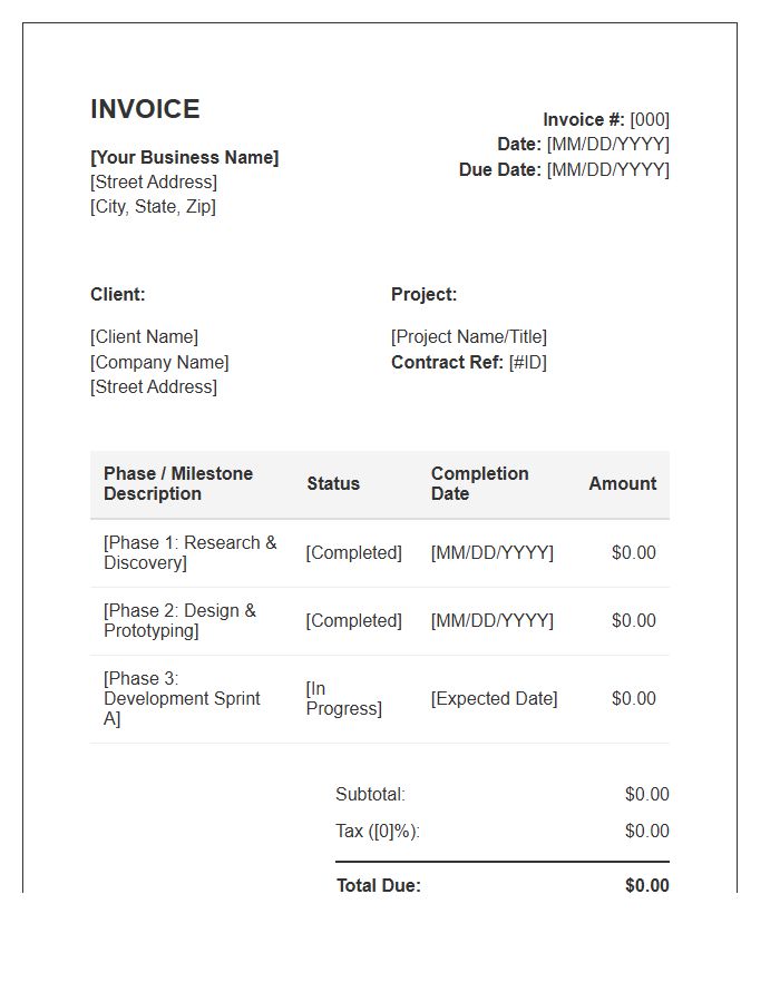 Phase Based Milestone Invoice Template