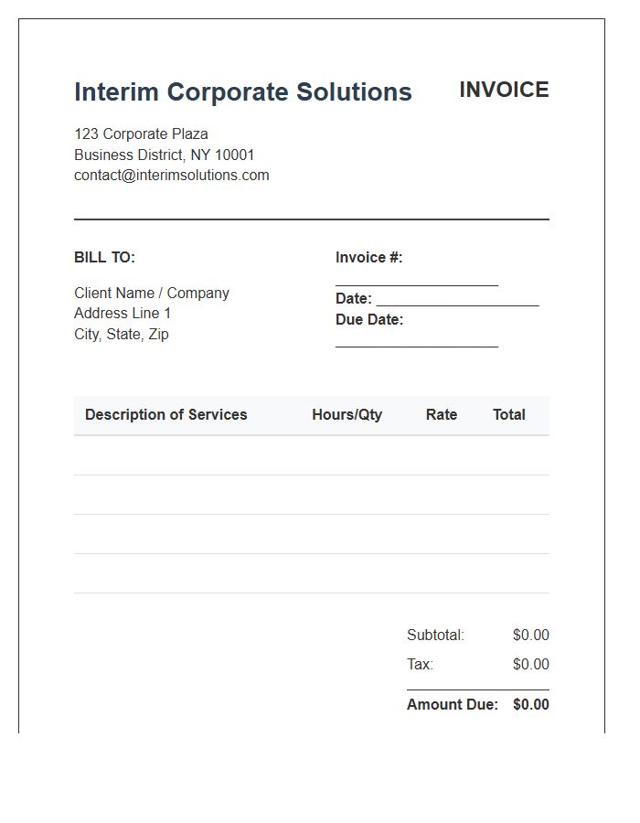 Interim Corporate Solutions Invoice Template