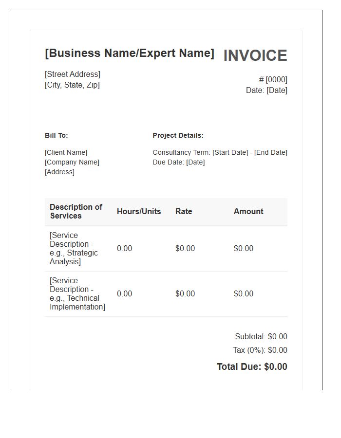Short Term Business Expert Invoice Template