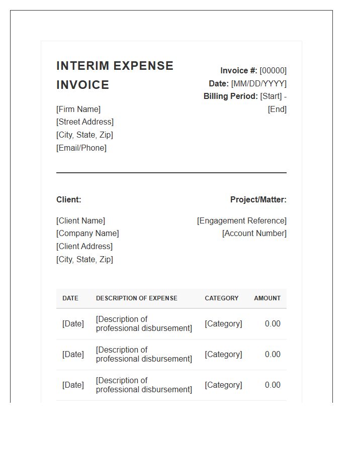 Professional Accounting Interim Expense Invoice Template