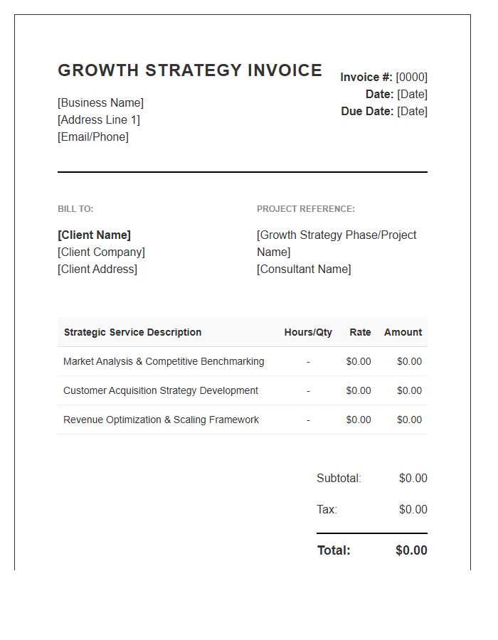 Business Growth Strategy Invoice Template