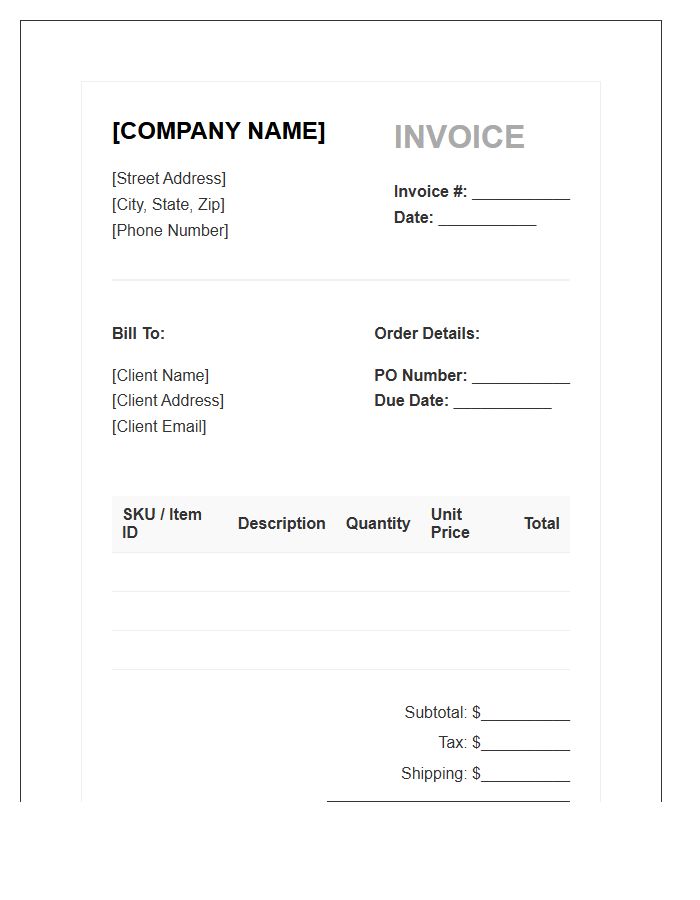 Inventory Management System Invoice Template