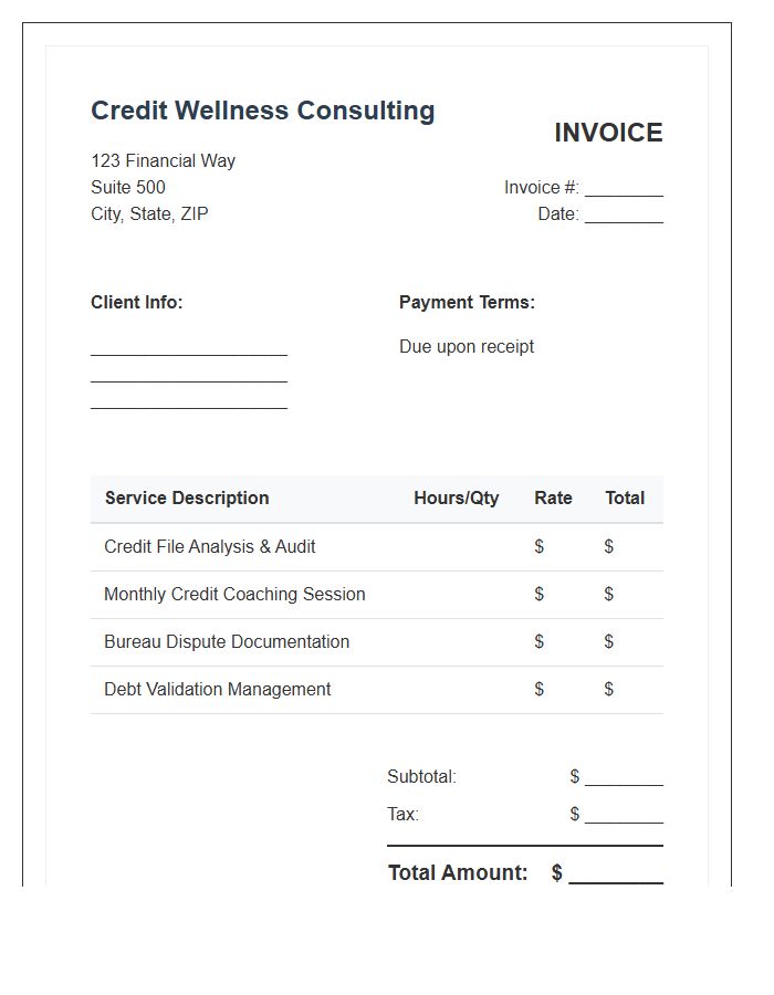 Credit Wellness Consulting Invoice Template