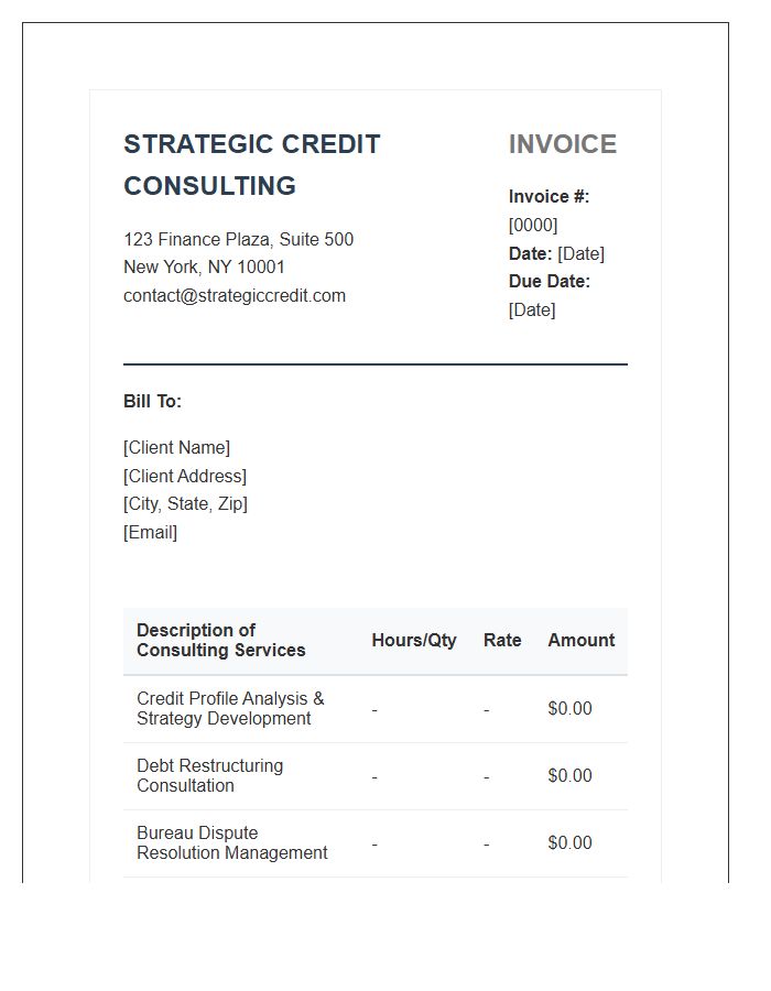 Strategic Credit Consulting Invoice Template