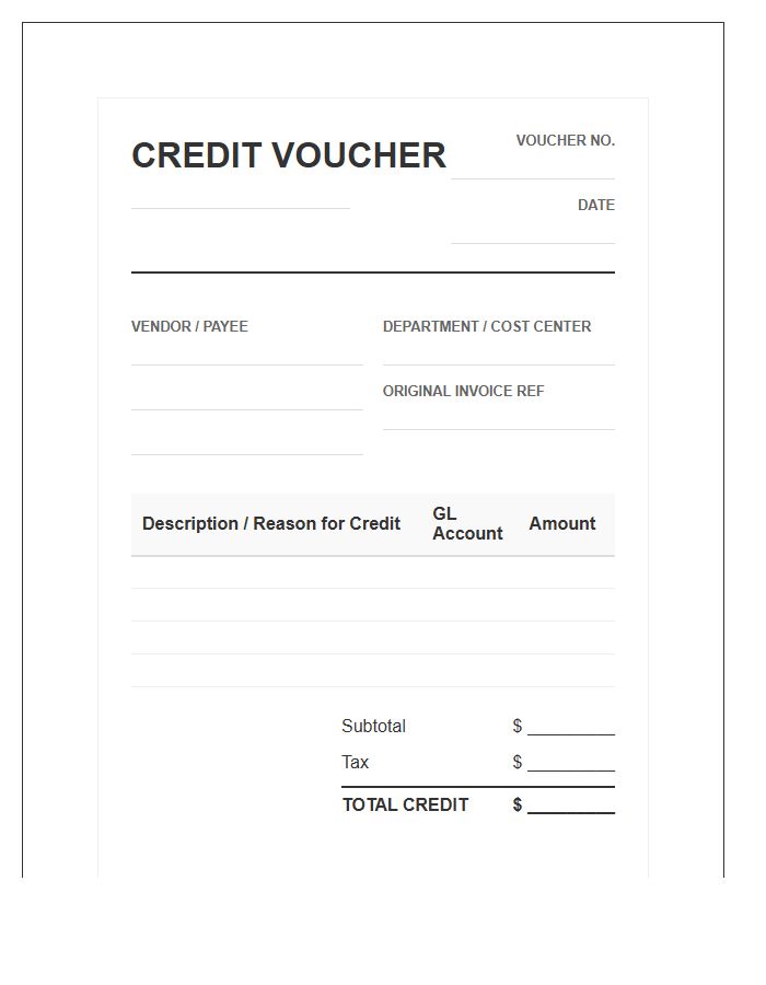 Corporate Credit Voucher Invoice Template Essentials