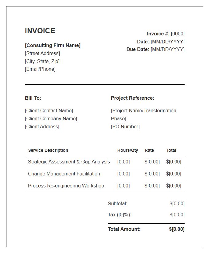 Business Transformation Consulting Invoice Template