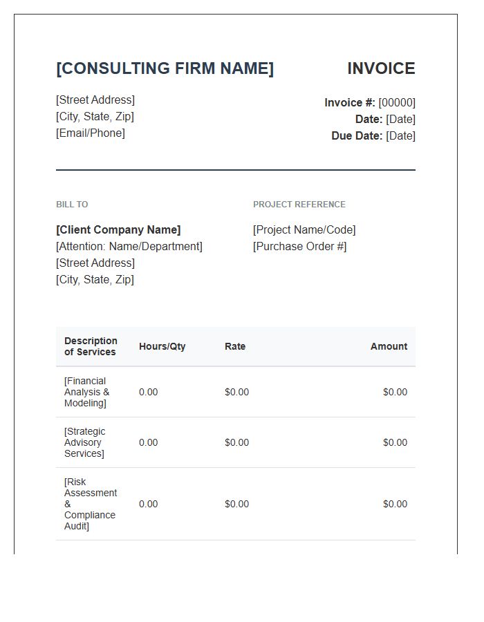 Corporate Financial Consulting Invoice Template