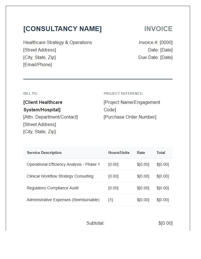 Healthcare Management Consulting Invoice Template