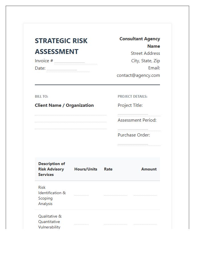Strategic Risk Assessment Invoice Template