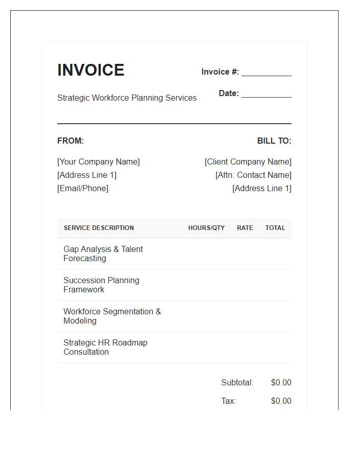 Strategic Workforce Planning Invoice Template