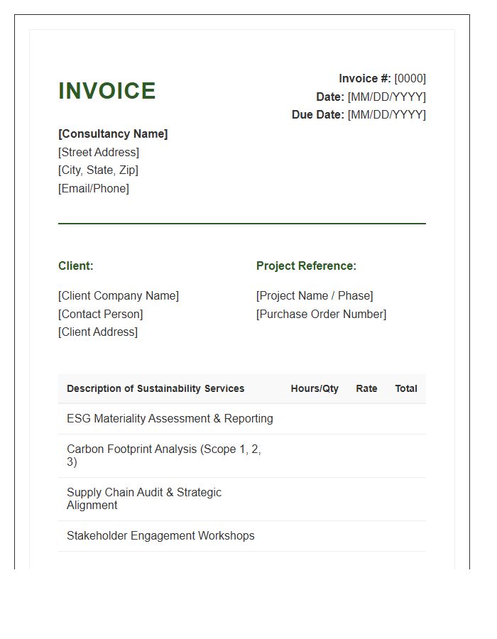Sustainability Strategy Consulting Invoice Template
