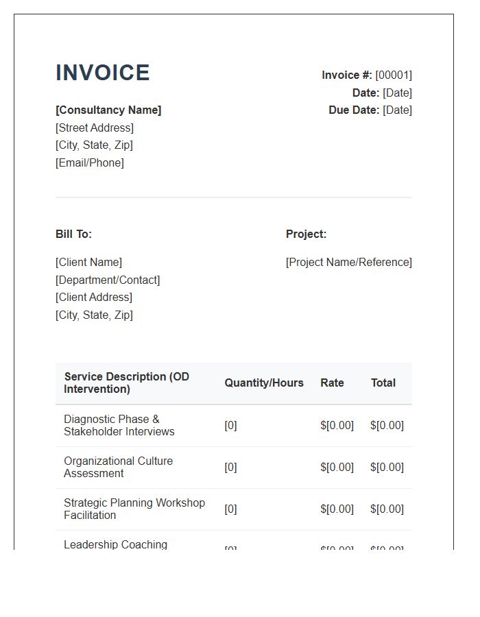 Organizational Development Consulting Invoice Template