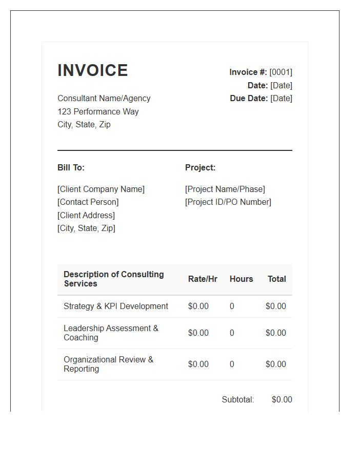 Performance Management Consulting Invoice Template
