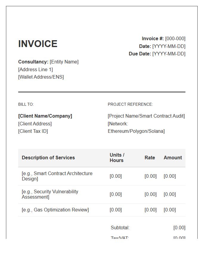 Blockchain Technology Consulting Invoice Template